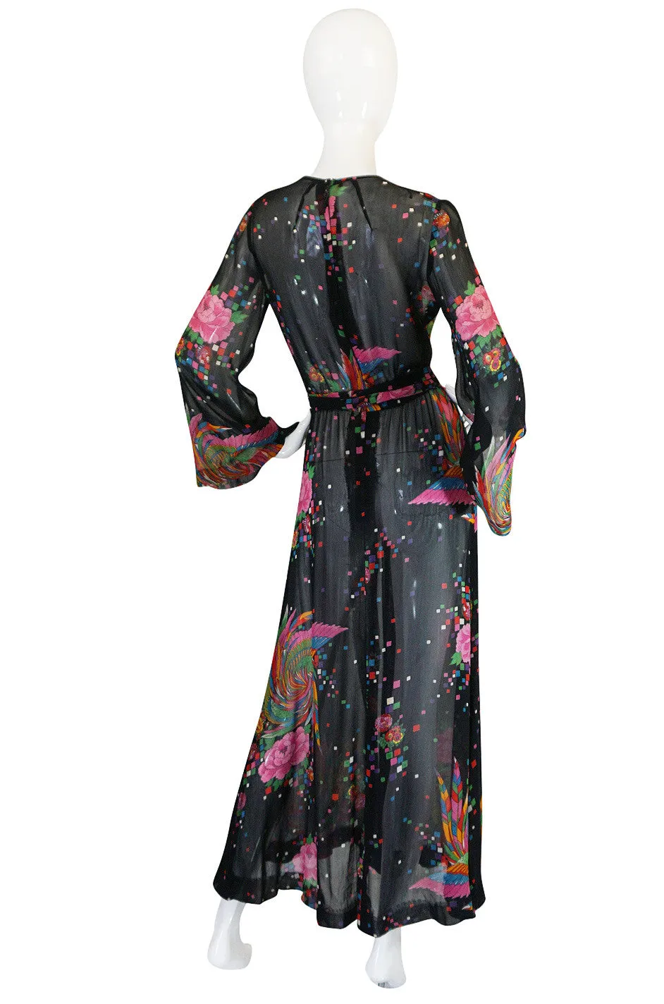 1970s Semi Transparent Printed Chiffon Malcolm Starr