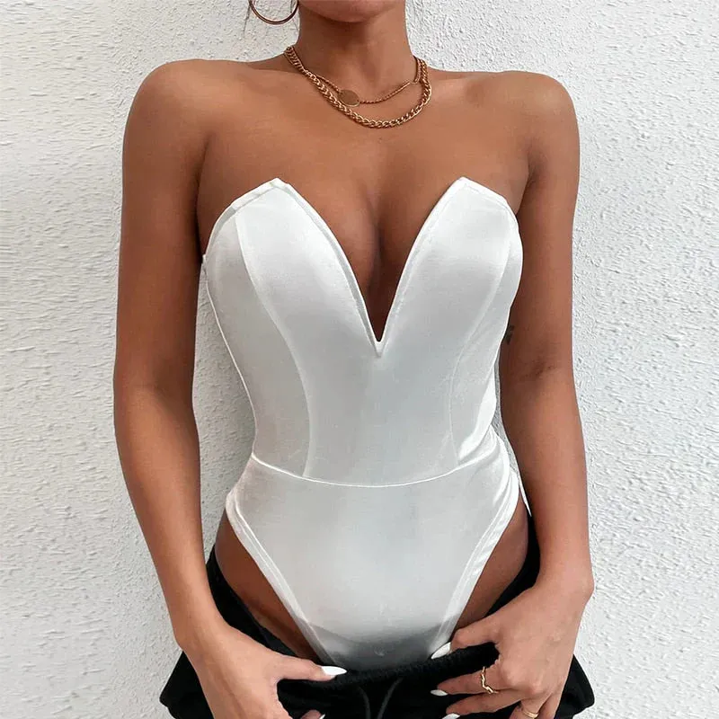 Aviva® | Strapless Satin Bodysuit