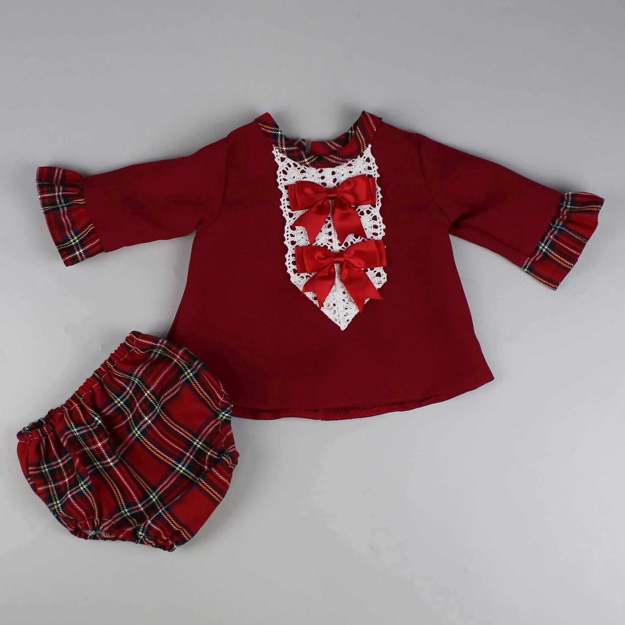 Baby Girl Dress and knickers Outfit - Red Tartan