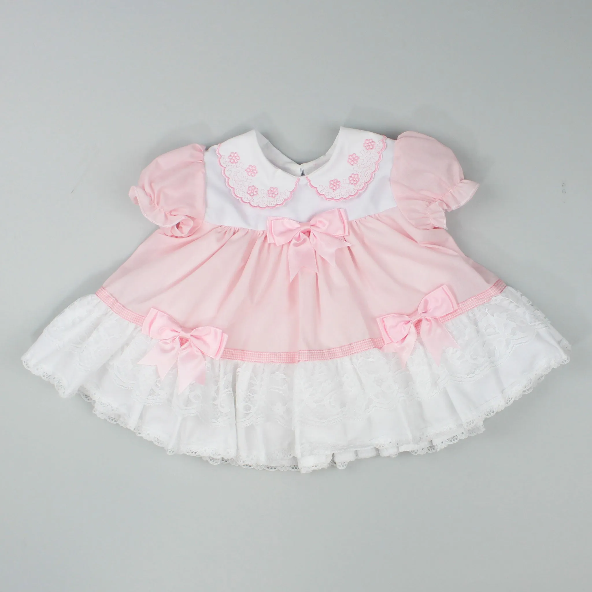 Baby Girl Frilly Dress - Puffball Style  - Pink