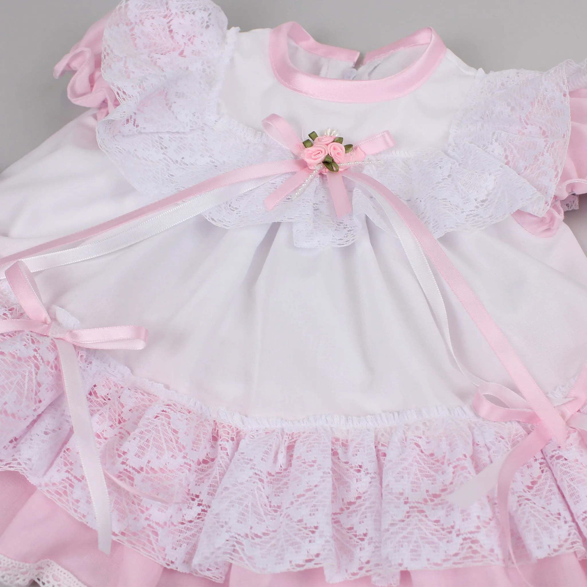 Baby Girl Frilly Puffball Dress with knickers - Pink