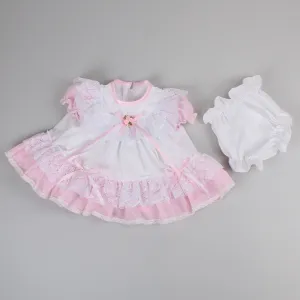 Baby Girl Frilly Puffball Dress with knickers - Pink