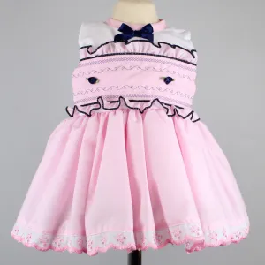 Baby Girl Party Dress - Pink and Navy