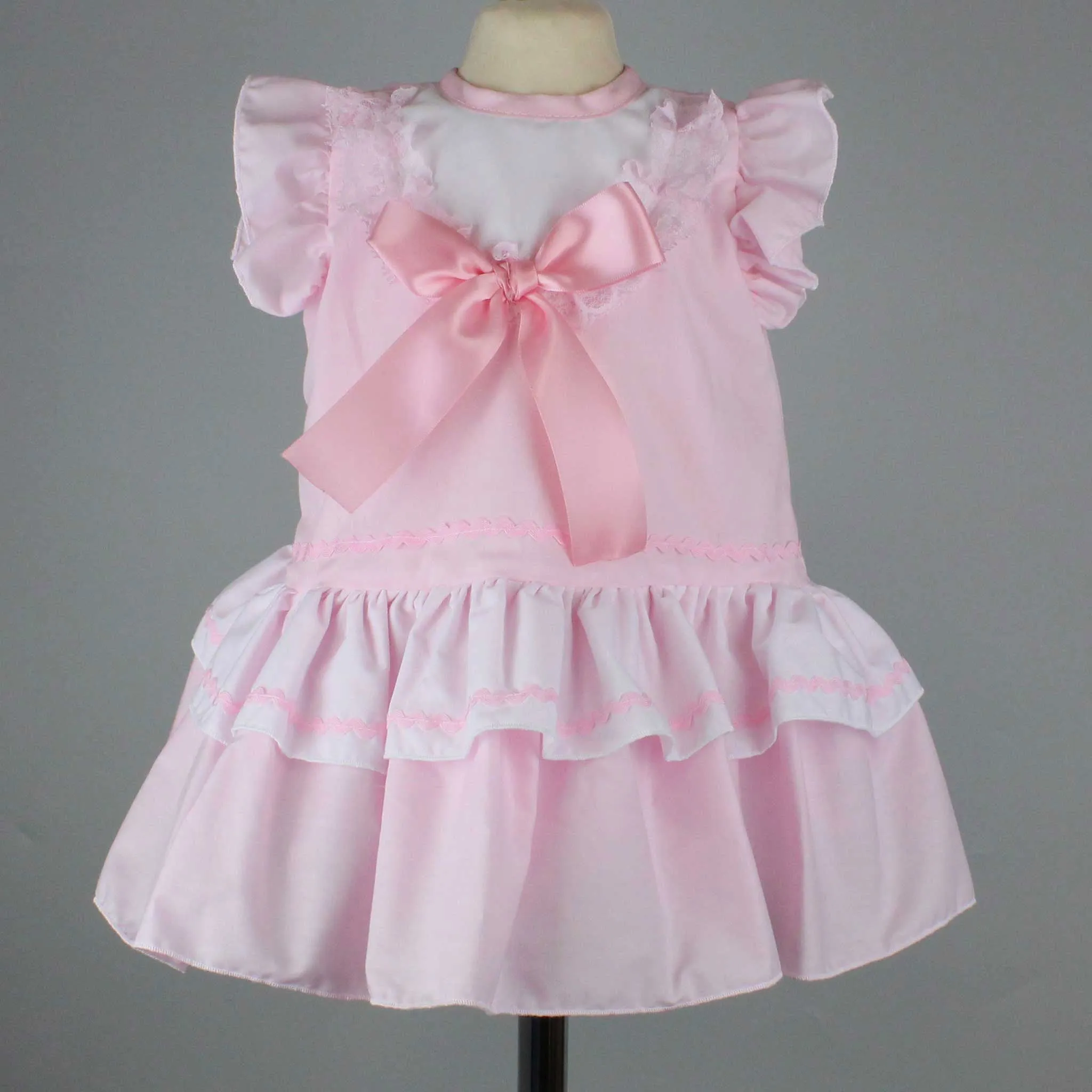 Baby Girl Party  Dress - Pink and White