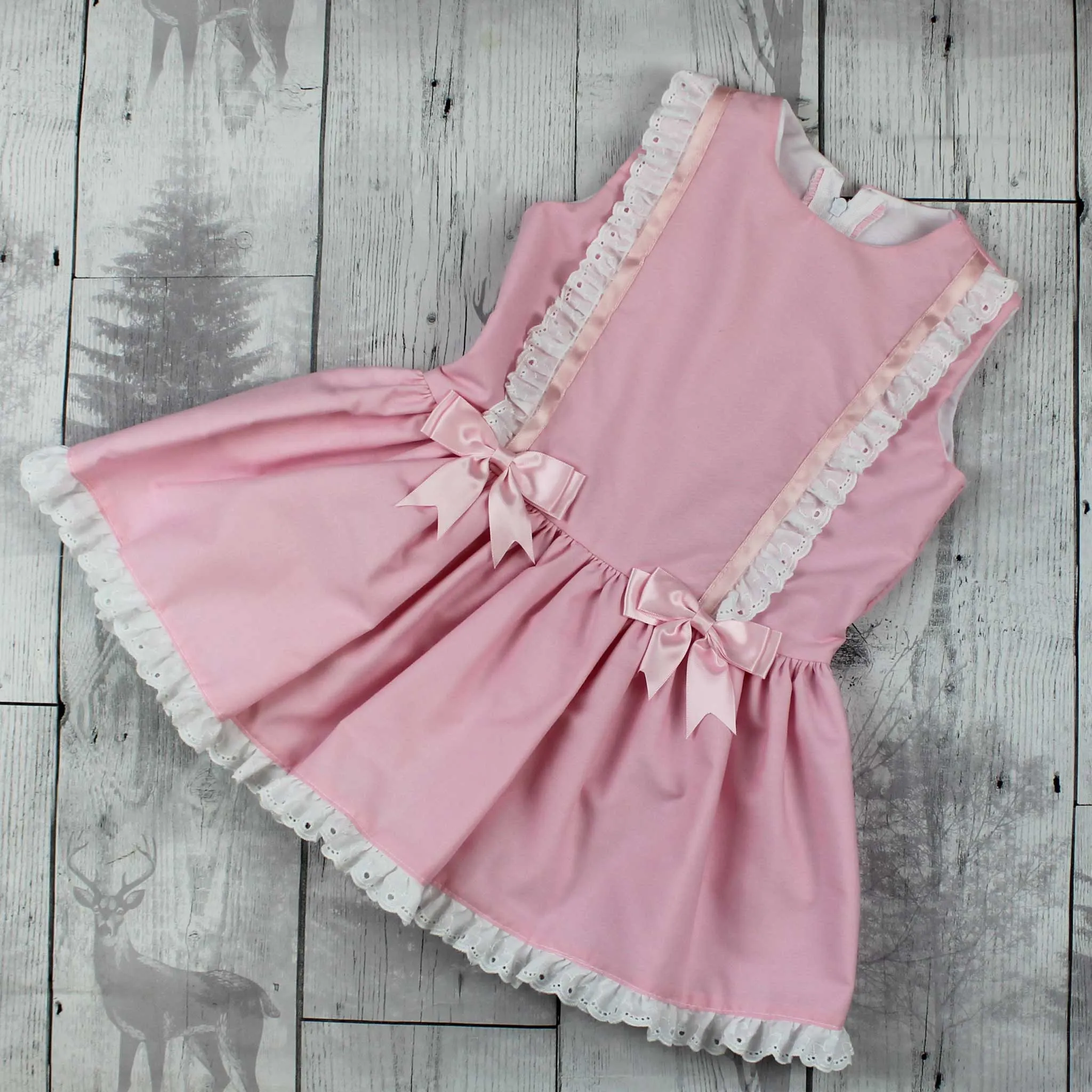 Baby Girls Dress -Pink with Pink Bows