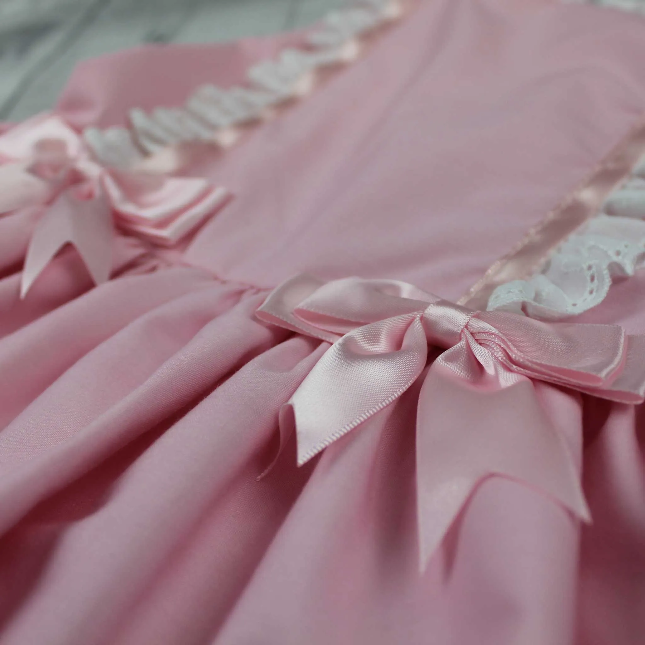Baby Girls Dress -Pink with Pink Bows