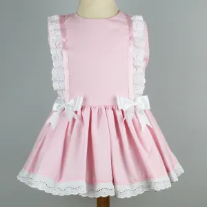 Baby Girls Summer Dress - Pink with White Bows
