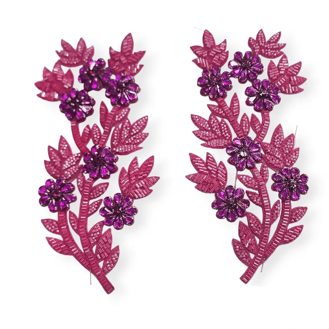 Beaded Patches XDH3898 Cerise