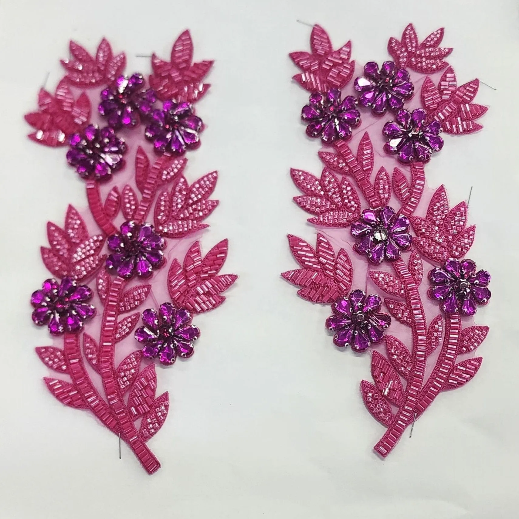 Beaded Patches XDH3898 Cerise