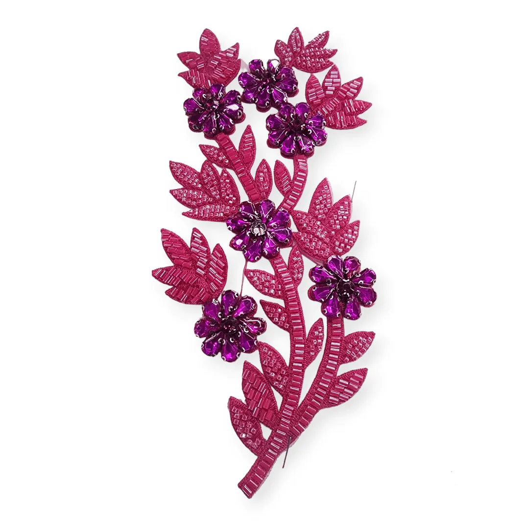 Beaded Patches XDH3898 Cerise