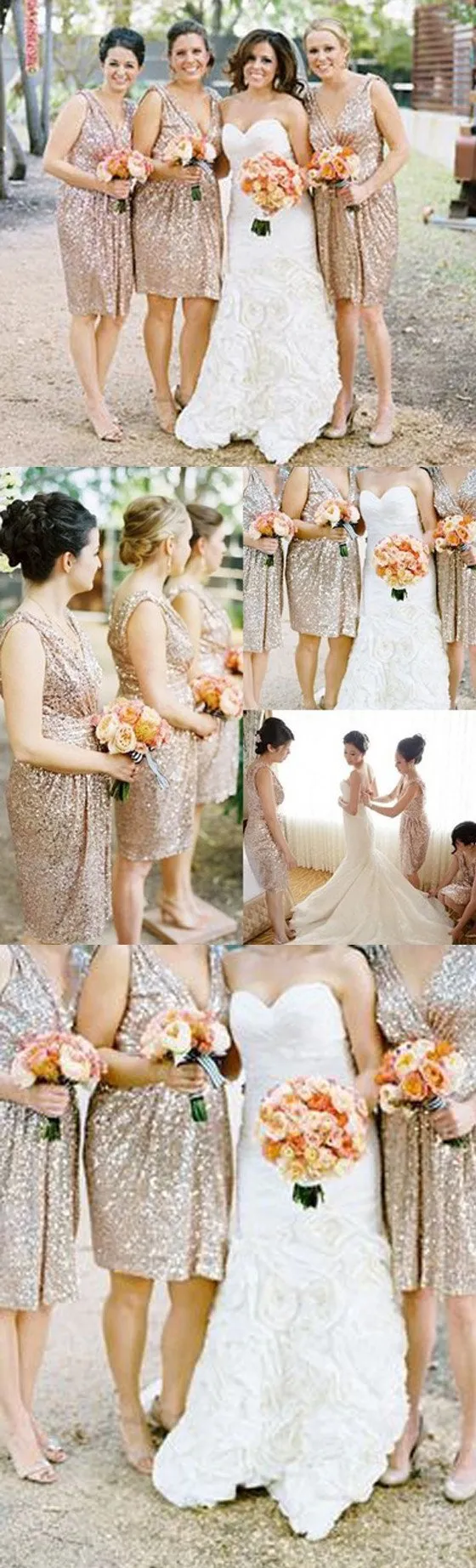 Best Sale Sequin Off Shoulder V-Neck Shinning Inexpensive Free Custom Bridesmaid Dress, WG13