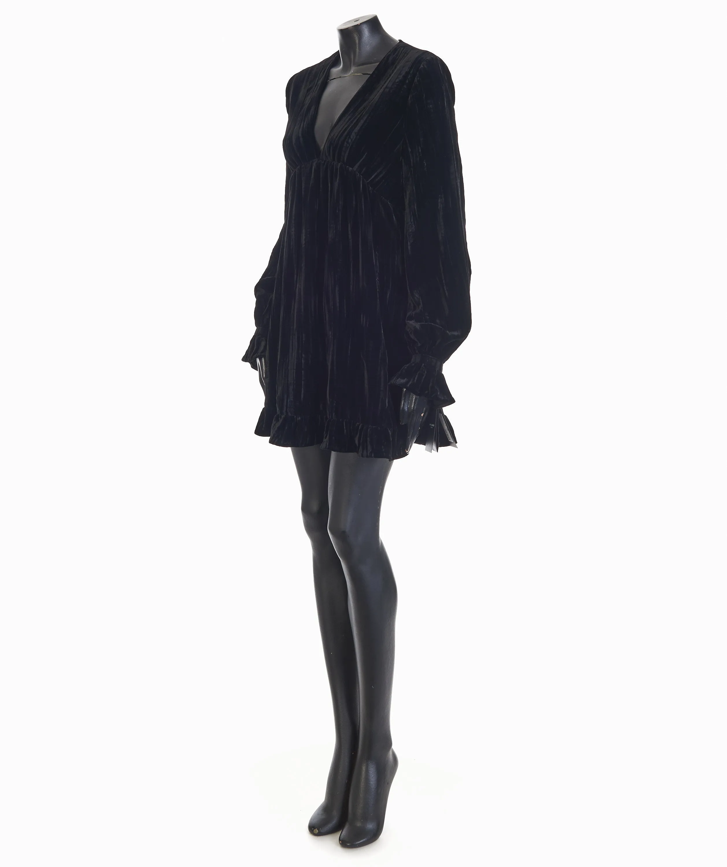 Black Short Mini Dress - Matte Velvet