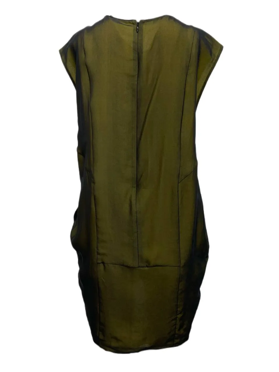 BLK DNM Women's Black Over Yellow Silk Sleeveless Dress 24 Size S NWT