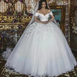 boho wedding dresses for bride white lace appliqué arabic princess ball gown wedding dresses 2021
