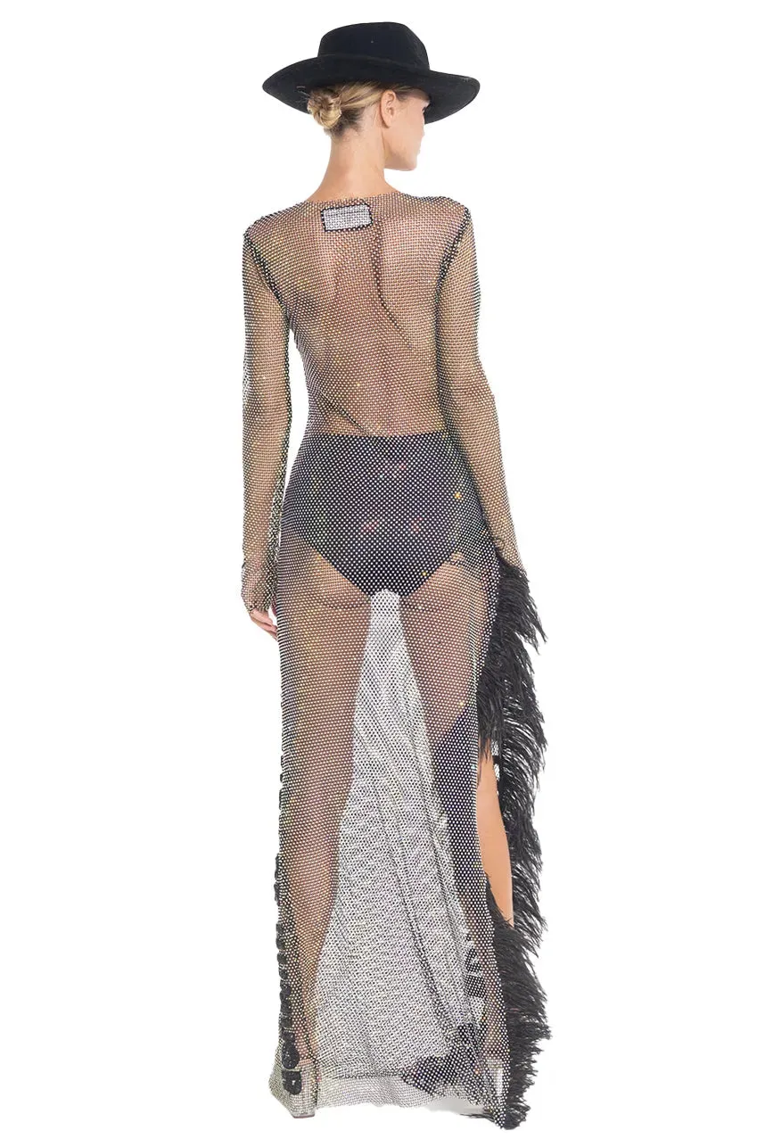 Bored Billionaire Crystal Long Dress