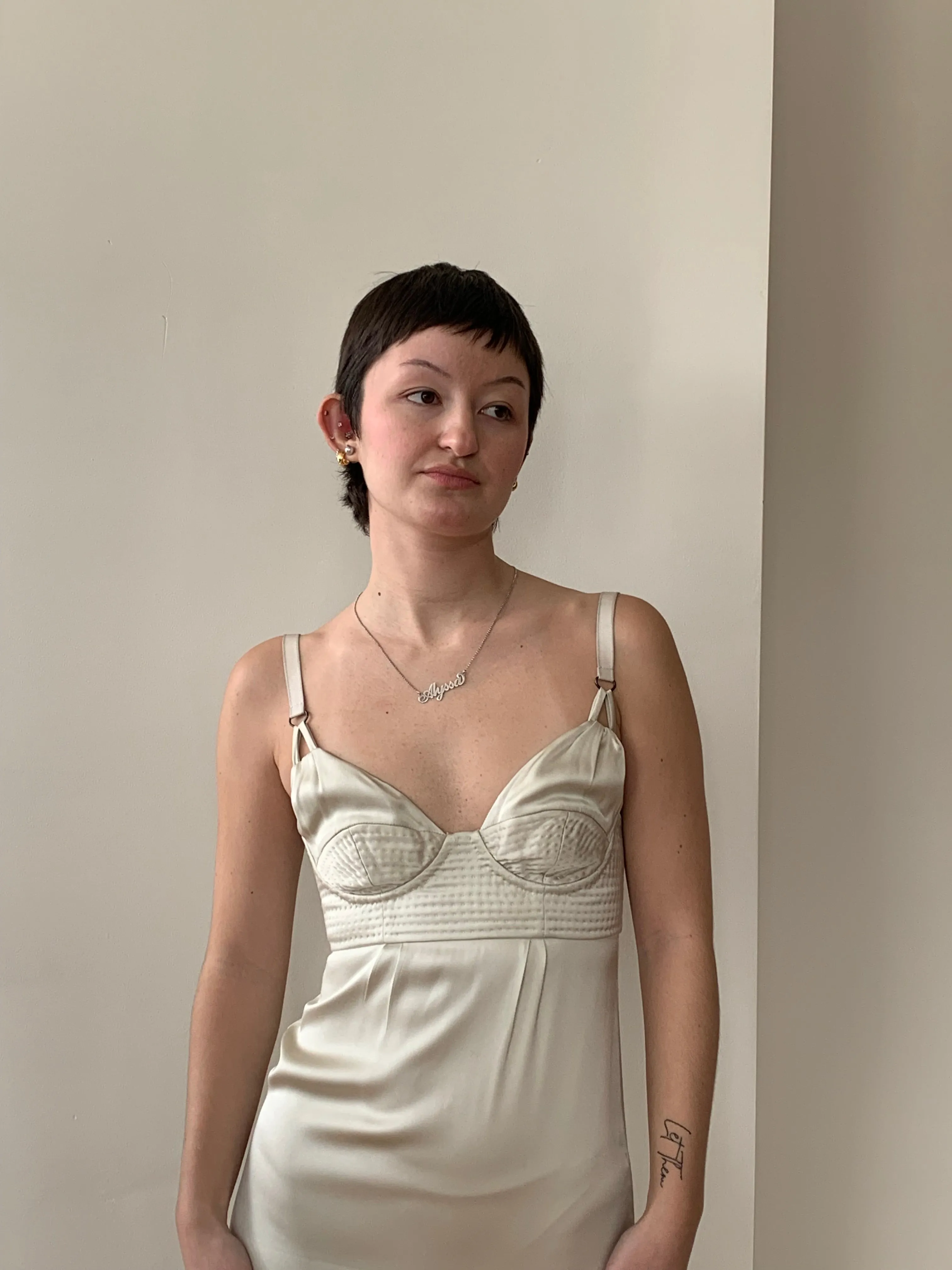 Bottega Veneta satin mini dress
