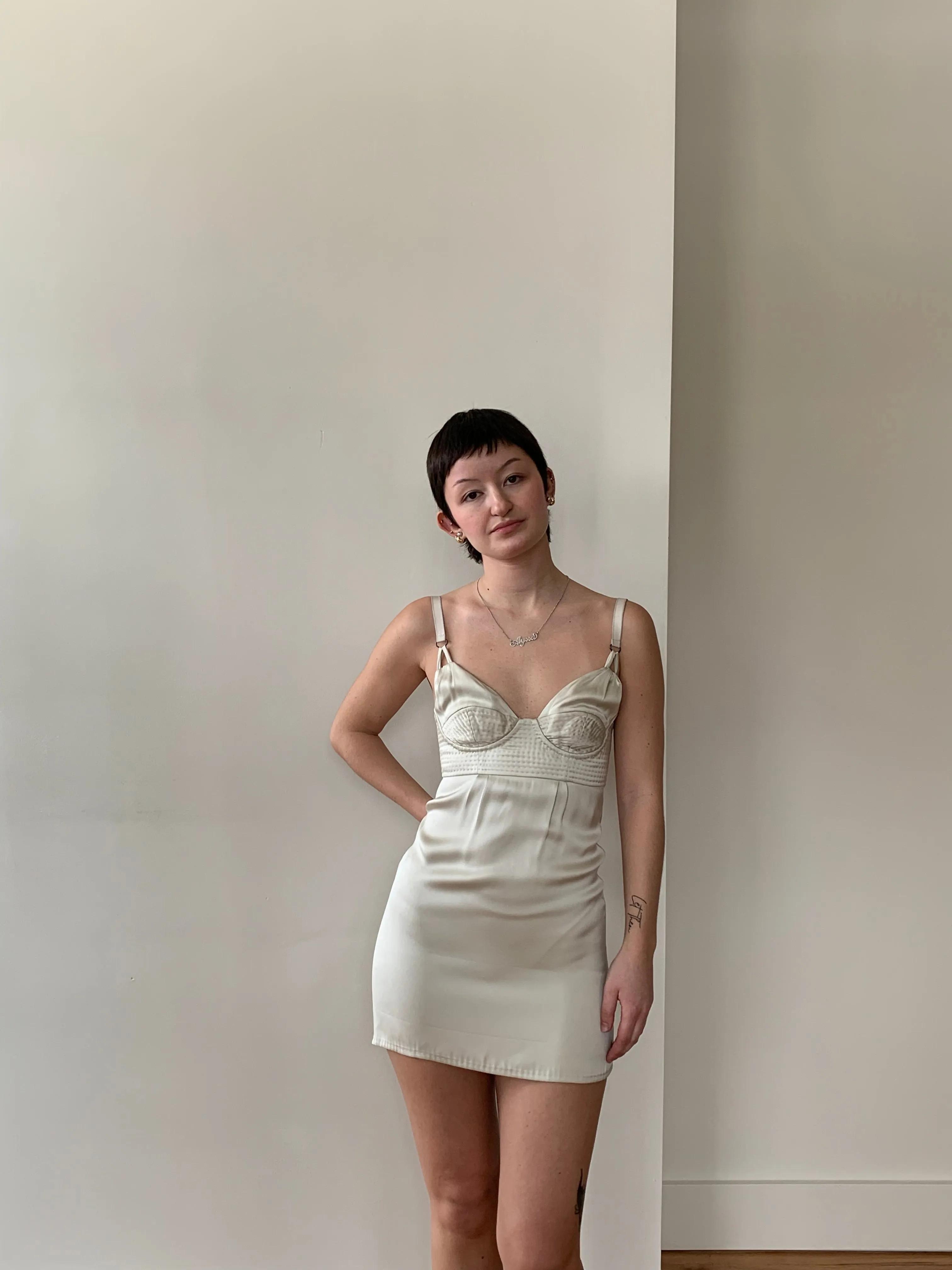 Bottega Veneta satin mini dress
