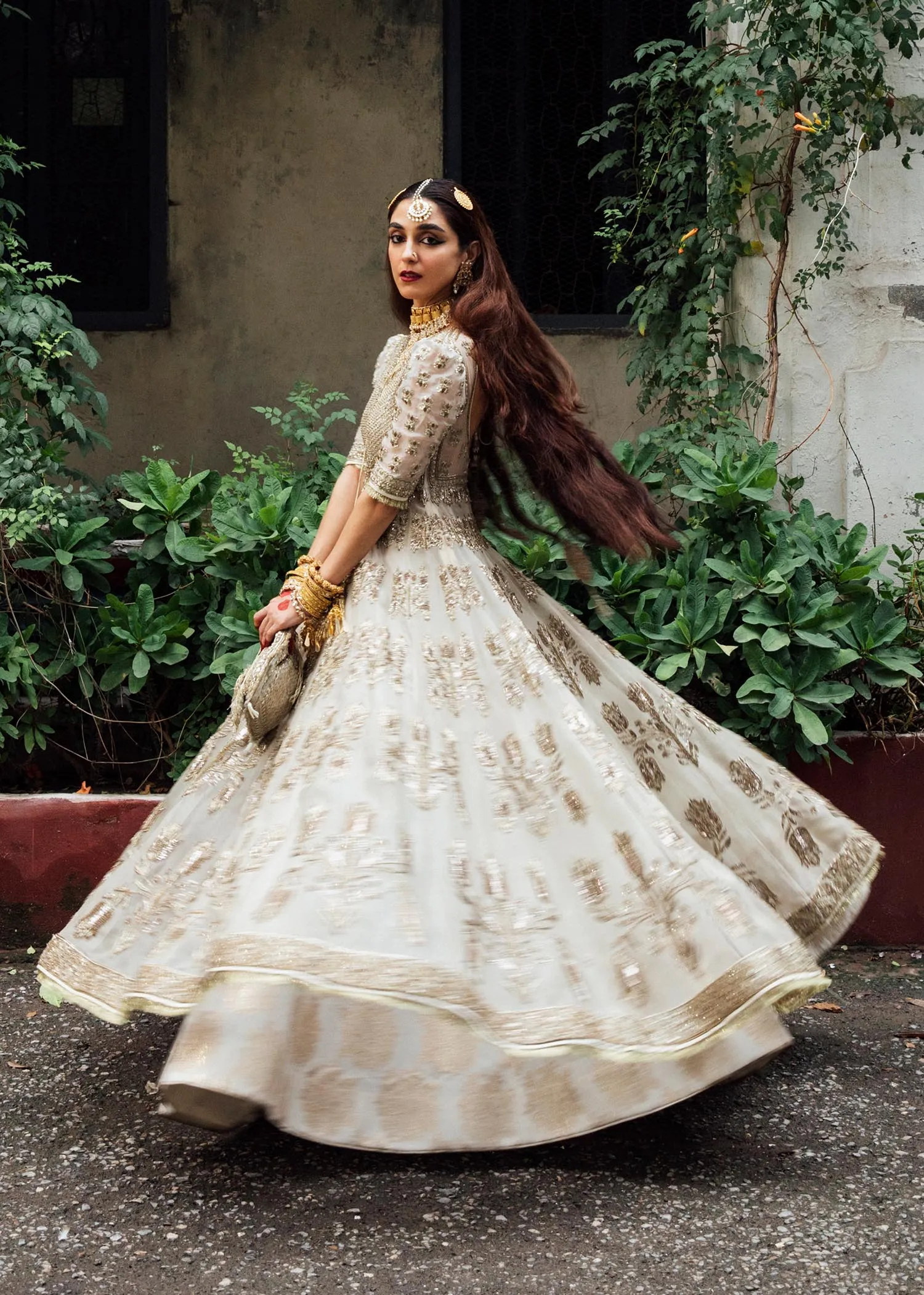 Bridal Lehenga and Organza Pishwas Frock Wedding Dress