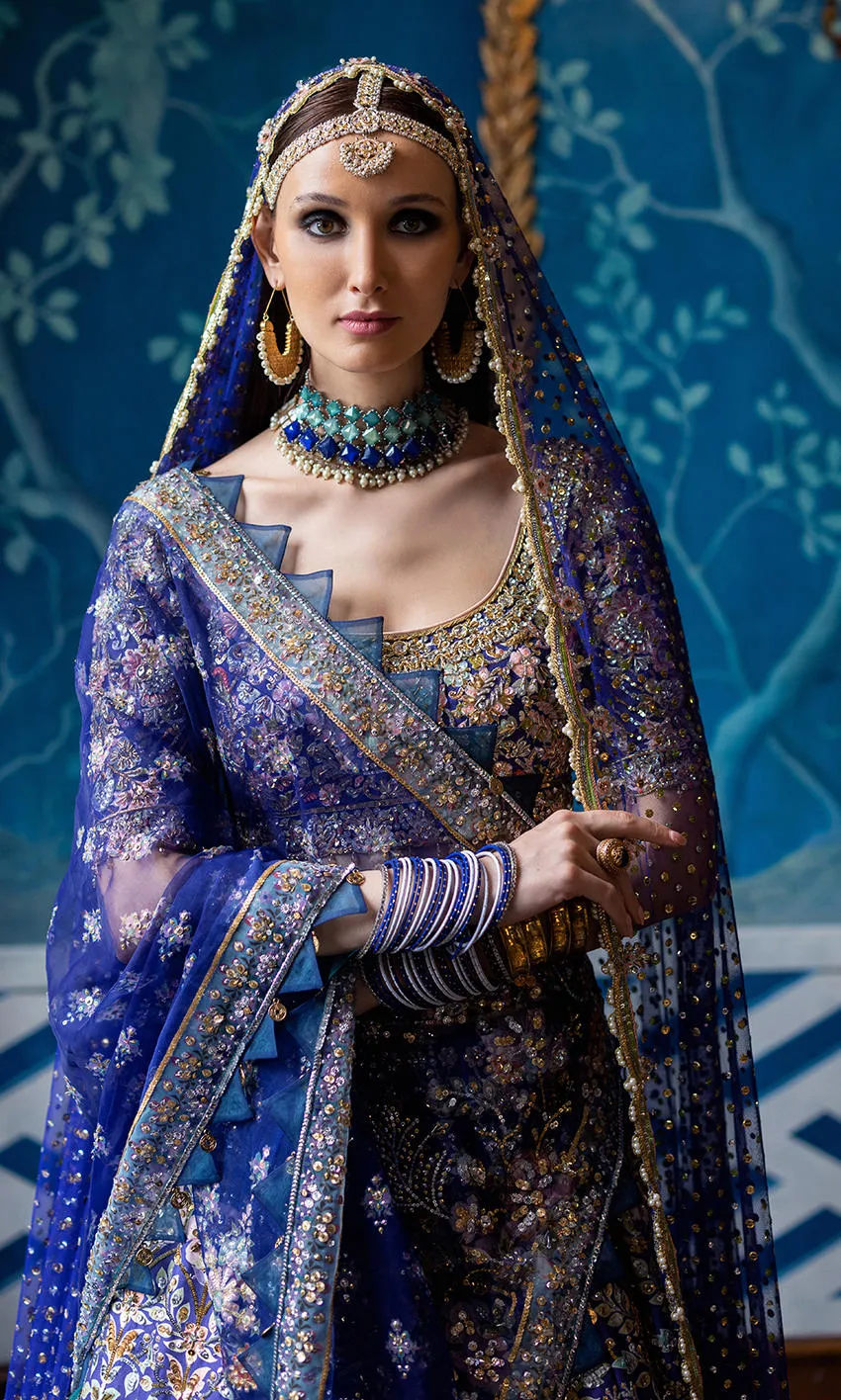 Bridal Lehenga Choli and Double Dupattas Wedding Dress