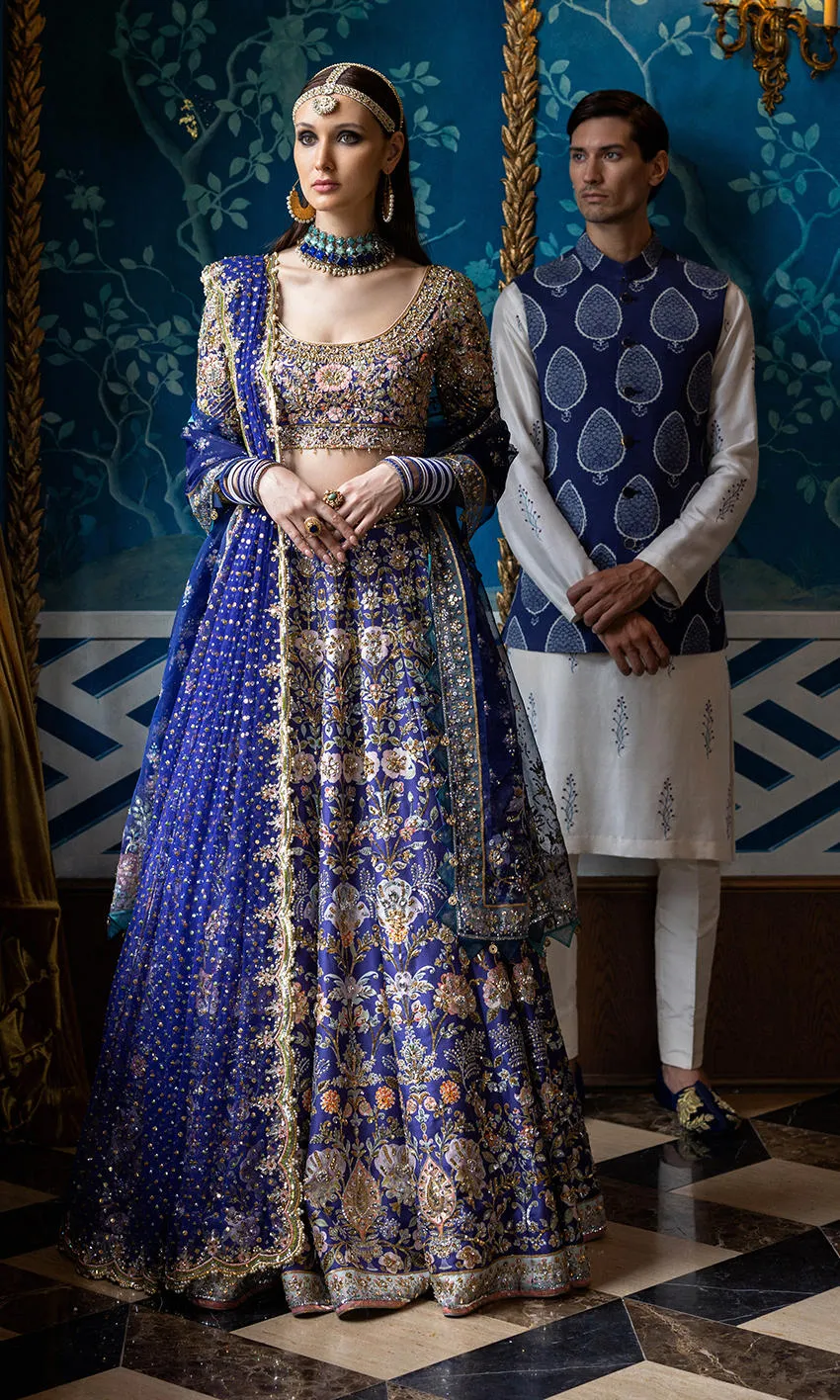 Bridal Lehenga Choli and Double Dupattas Wedding Dress