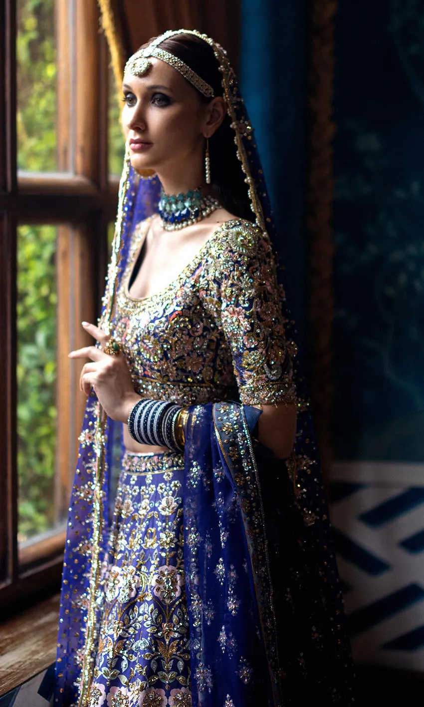 Bridal Lehenga Choli and Double Dupattas Wedding Dress