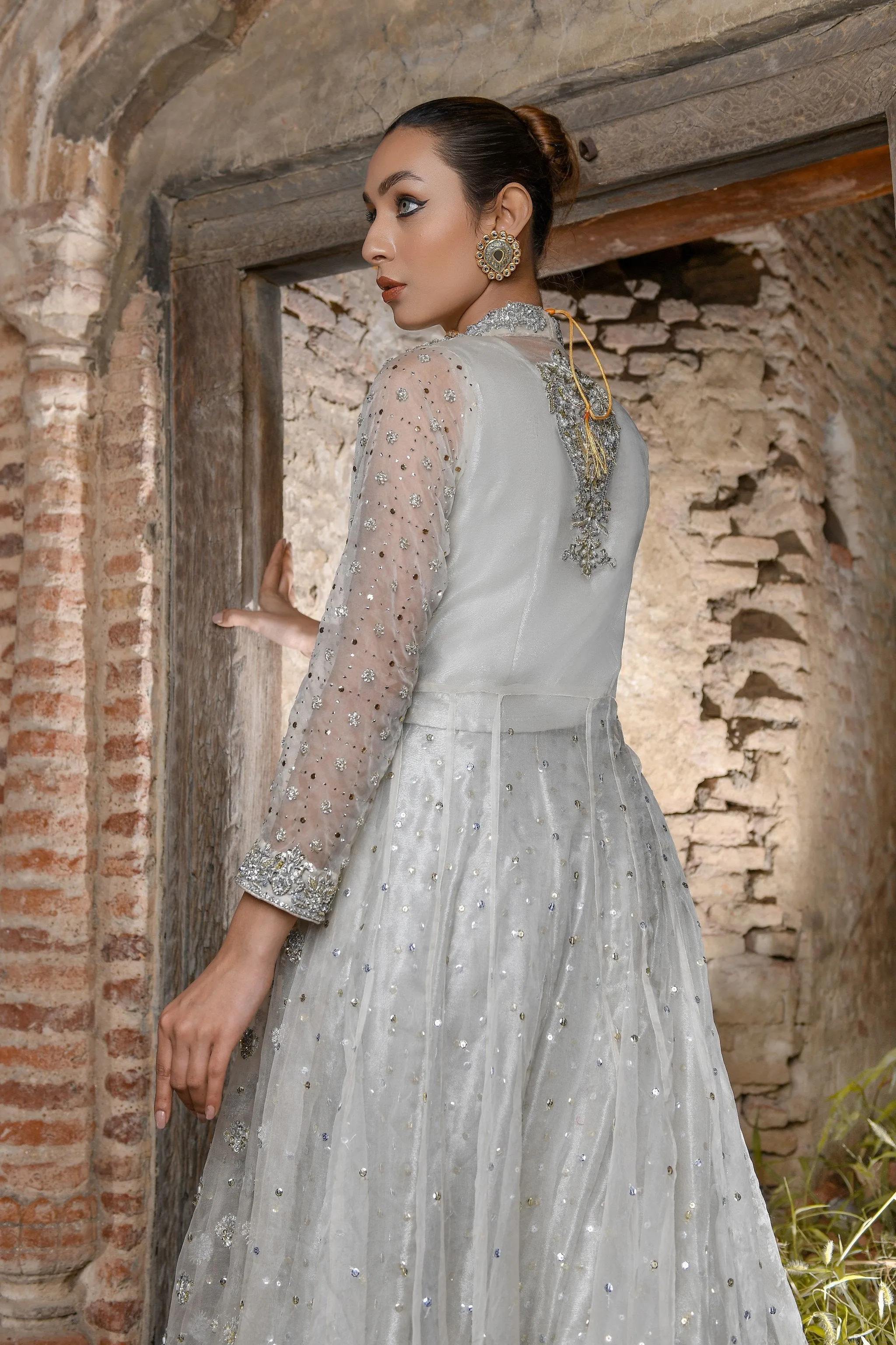 Bridal Lehenga with Front Open Long Frock Dress #BS720
