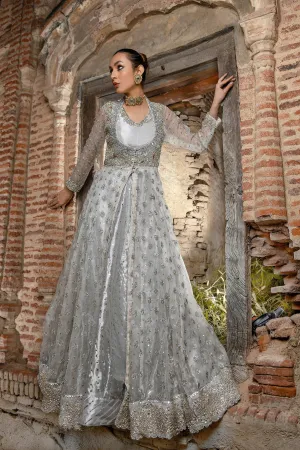 Bridal Lehenga with Front Open Long Frock Dress #BS720