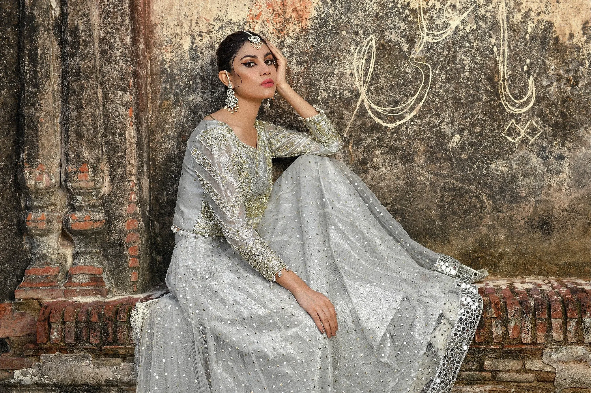 Bridal Lehenga with Front Open Long Frock Dress #BS720