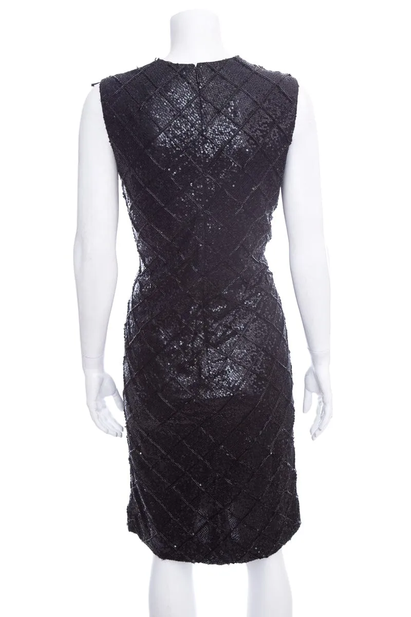 Carolina Herrera Black Beaded Dress SZ 8