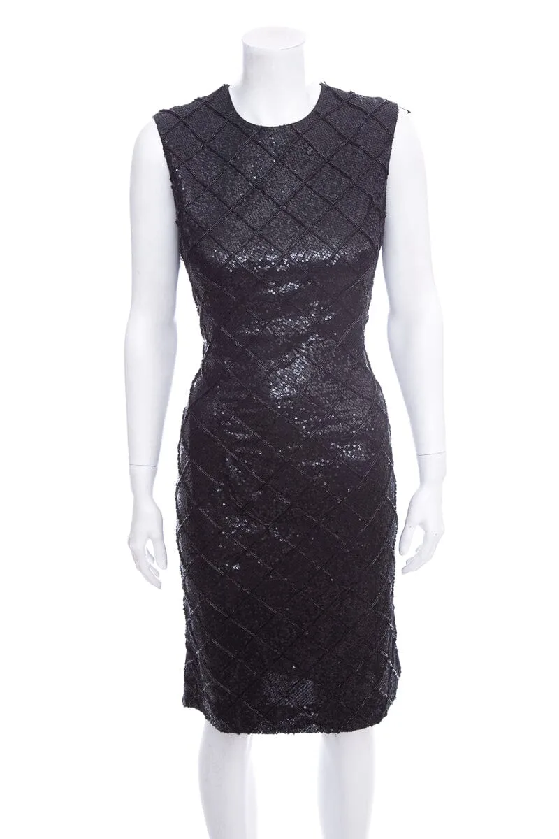 Carolina Herrera Black Beaded Dress SZ 8