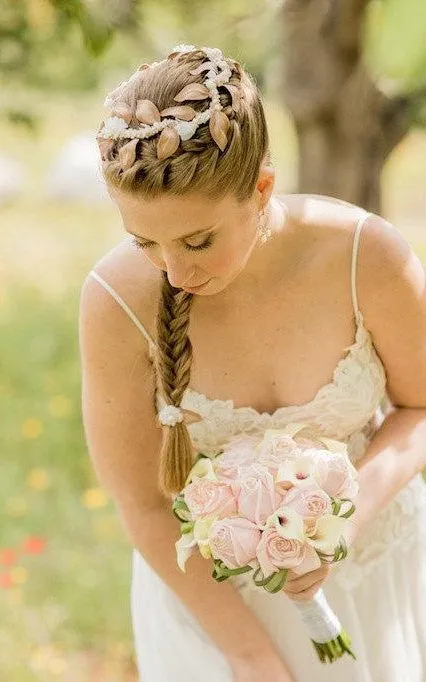 Chiffon Lace Weddig Dress With Beading Flower Lace-Up Back-711964