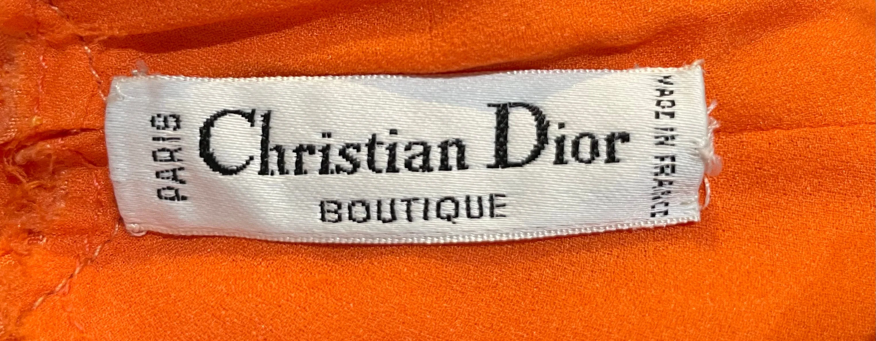 Christian Dior Boutique S/S 1968 Byzantine Orange and Gold Lamé Bohemian Gown