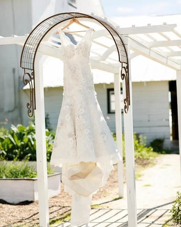 Country Beach Wedding Dresses 2019 V Neck Lace Appliques Long Garden Bridal Gowns Vestido De Novia