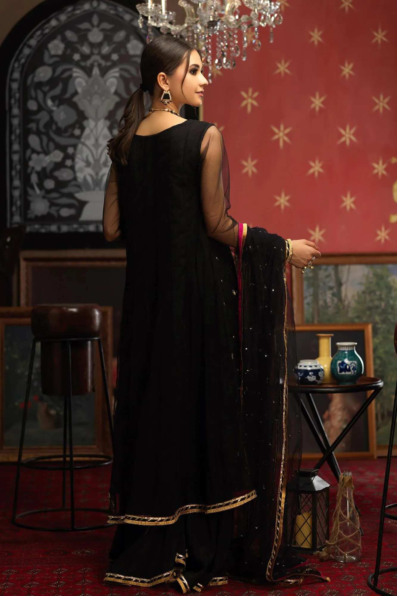 Designer Black Lehenga Frock Pakistani Eid Dresses