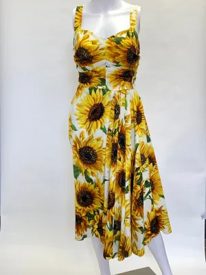 Dolce & Gabbana Silk Sunflower Dress