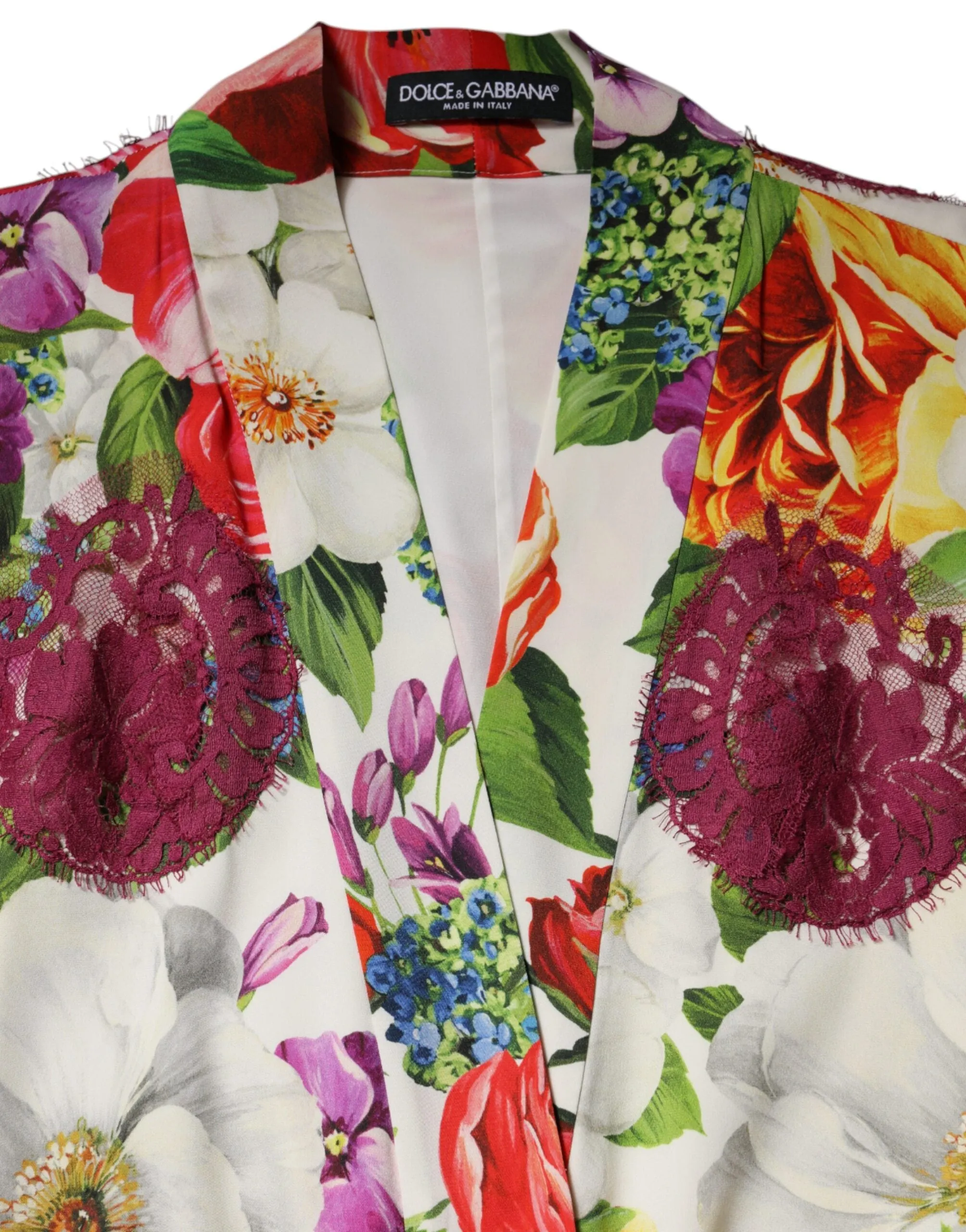 Dolce&Gabbana Women Multicolor Dress Silk Floral Print Maxi Kaftan Gown IT 38 XS