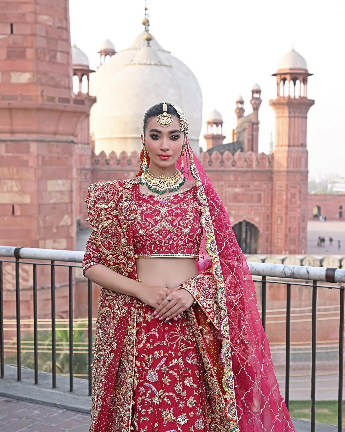 Embellished Pakistani Bridal Lehenga Choli and Dupatta
