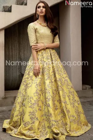 Embellished Yellow Lehenga for Wedding Bridal #BN133