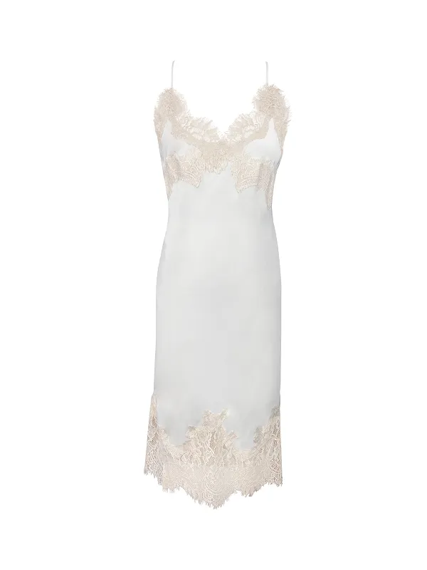 Eva Coco Slip Mid-Length Dress - Cloud/Pearl