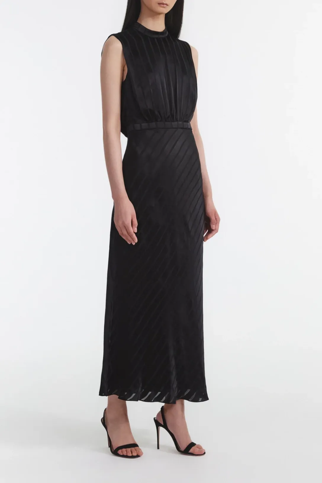 Fleur F Silk Dress | Black