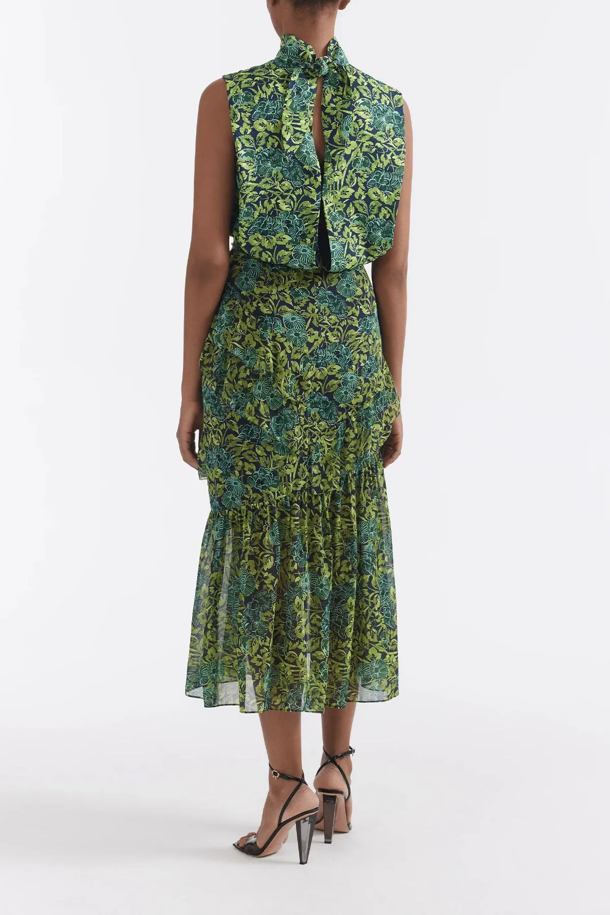 Fleur Ruffle Dress in Woodland
