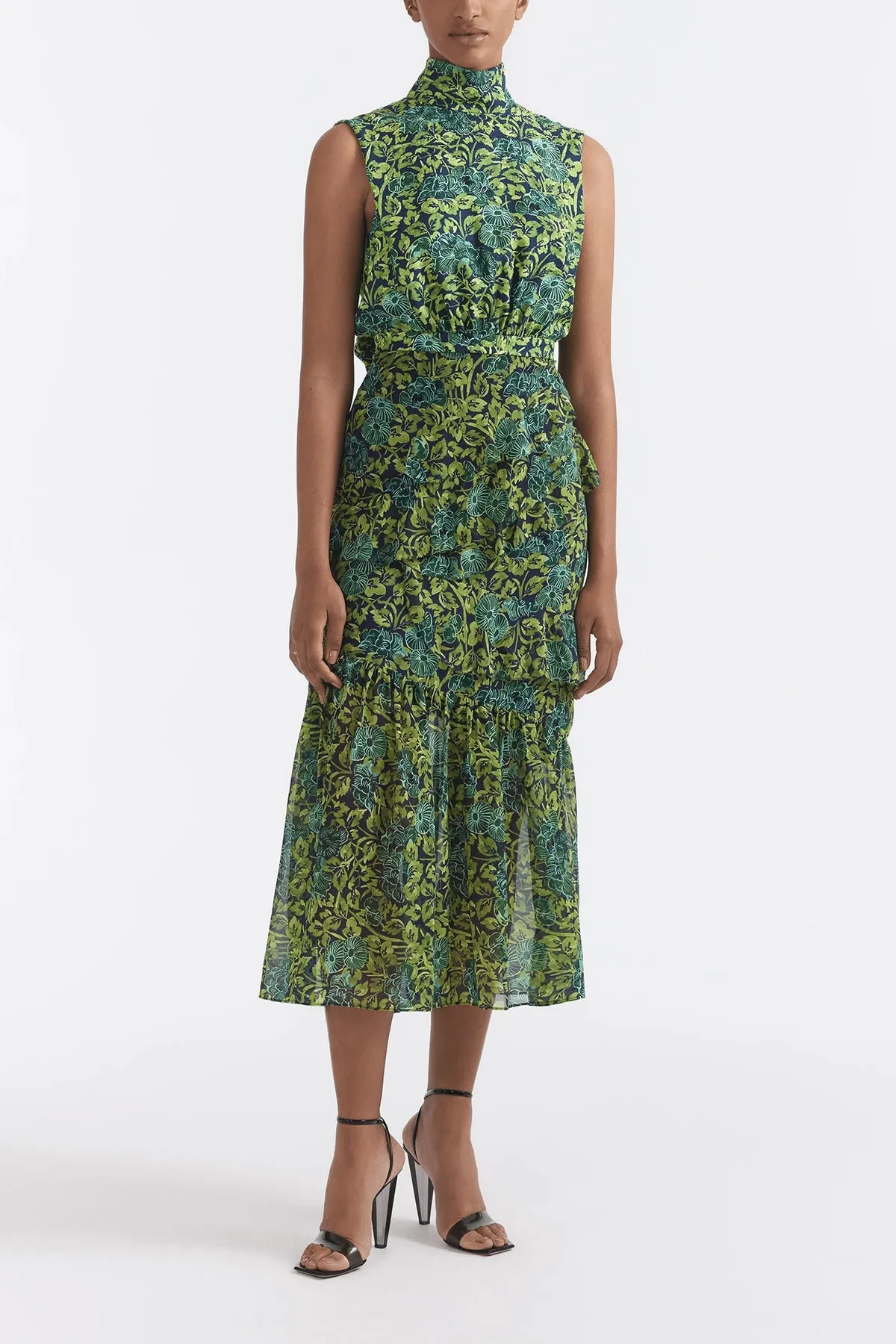 Fleur Ruffle Dress in Woodland