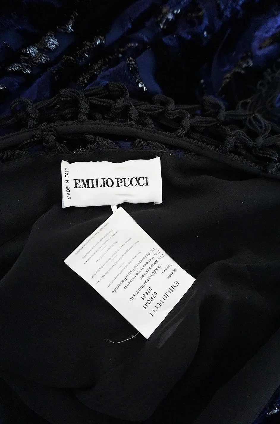 F/W 2010 Peter Dundas for Pucci Fringed Silk Devore Mini Dress