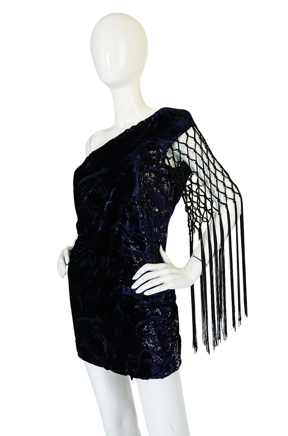 F/W 2010 Peter Dundas for Pucci Fringed Silk Devore Mini Dress