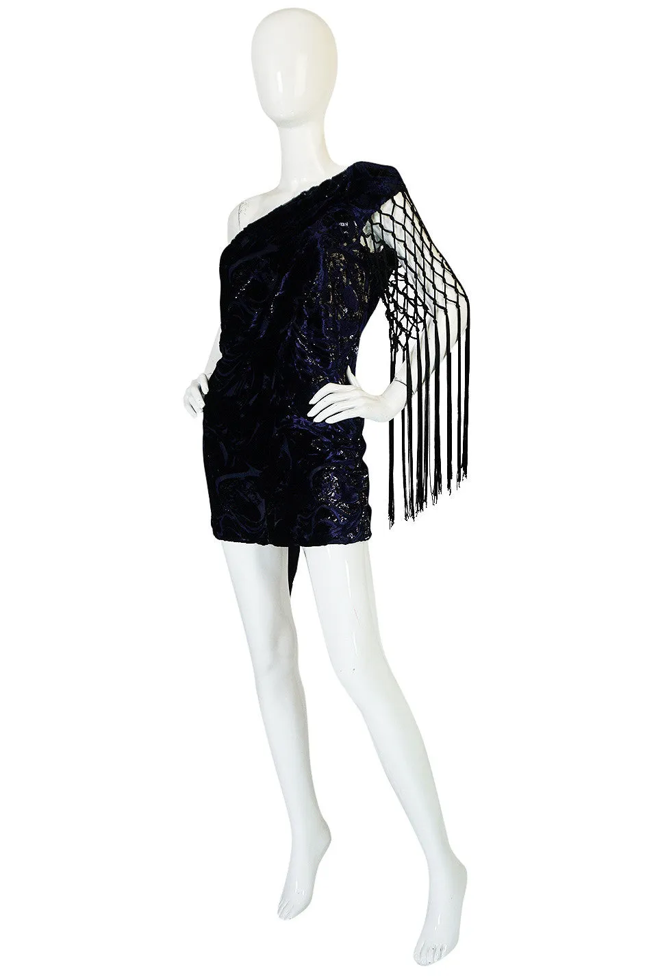 F/W 2010 Peter Dundas for Pucci Fringed Silk Devore Mini Dress