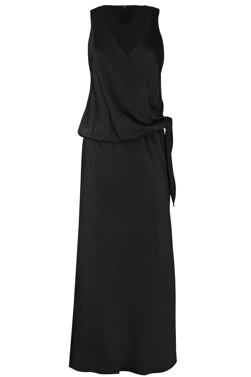Hammered Silk Sketch Dress in Black