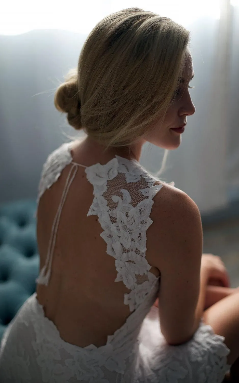 Hi-Low Lace Open-Back French Dress-712189