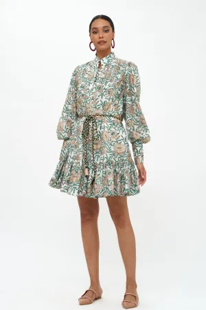 High Neck Button Mini- Hedera Green
