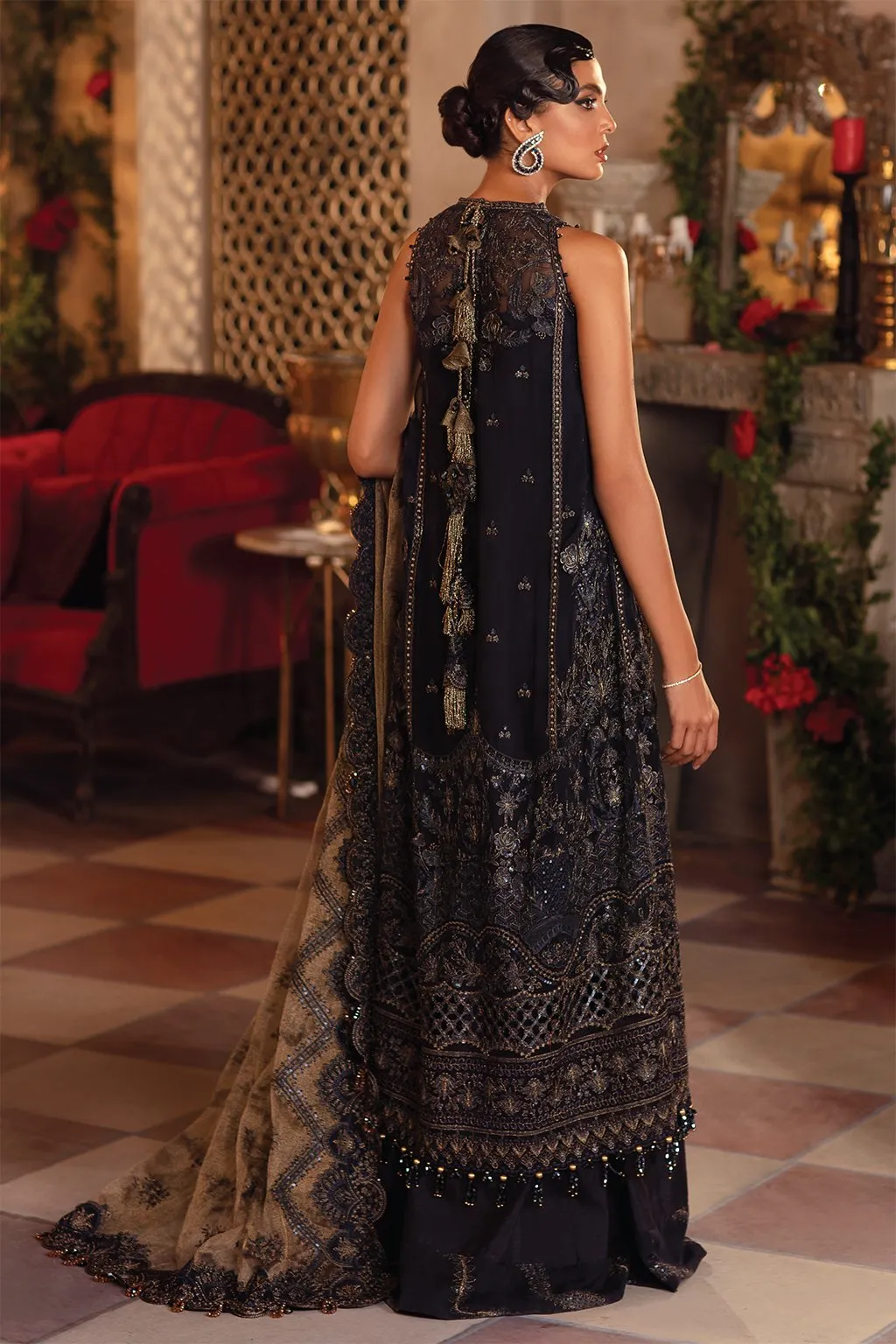 IMC-05 BLUE BLOOD- 3PC |  Iznik Meraki Luxury Chiffon Collection 2021 | Unstitched Embroidered Luxury Chiffon Suits