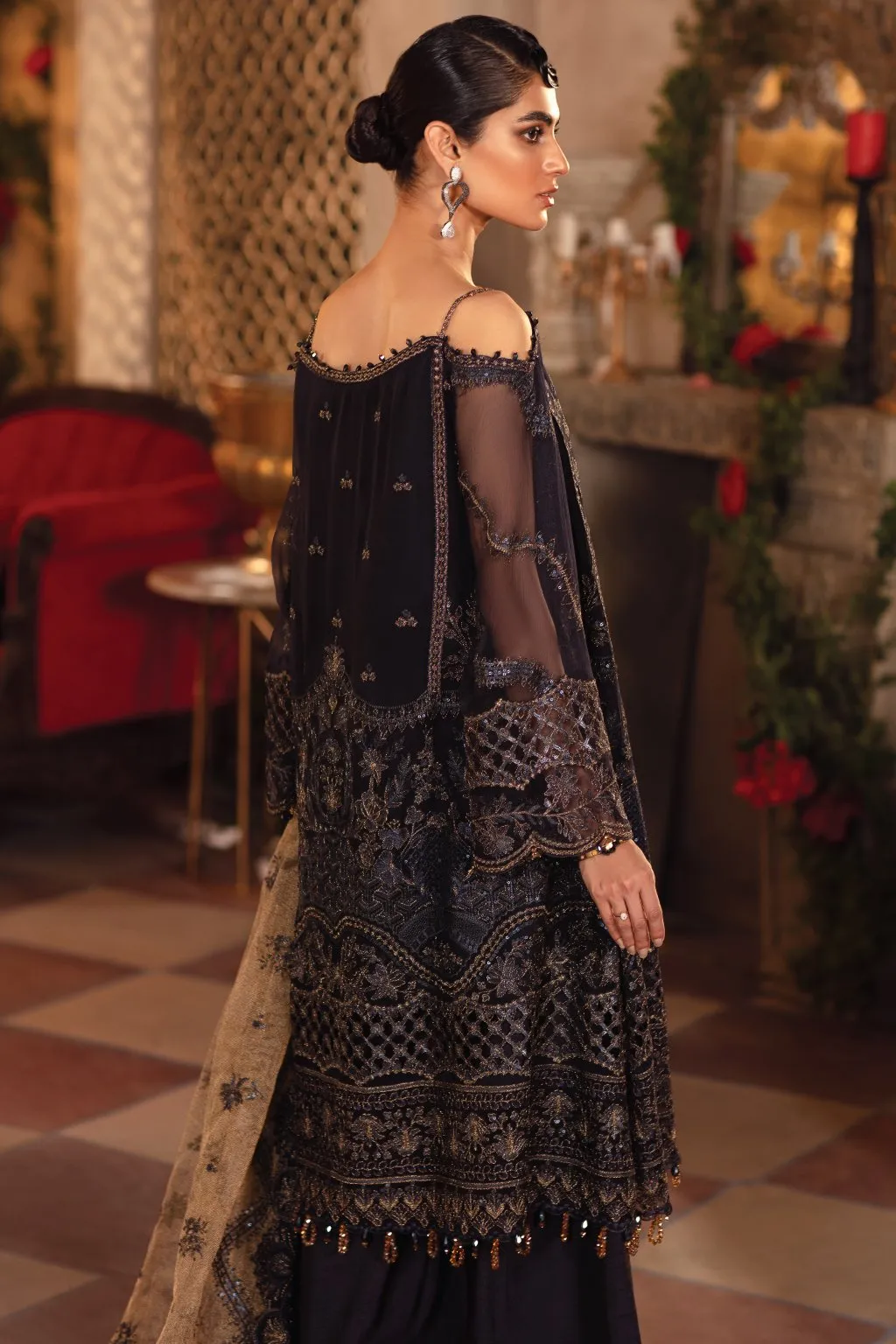 IMC-05 BLUE BLOOD- 3PC |  Iznik Meraki Luxury Chiffon Collection 2021 | Unstitched Embroidered Luxury Chiffon Suits